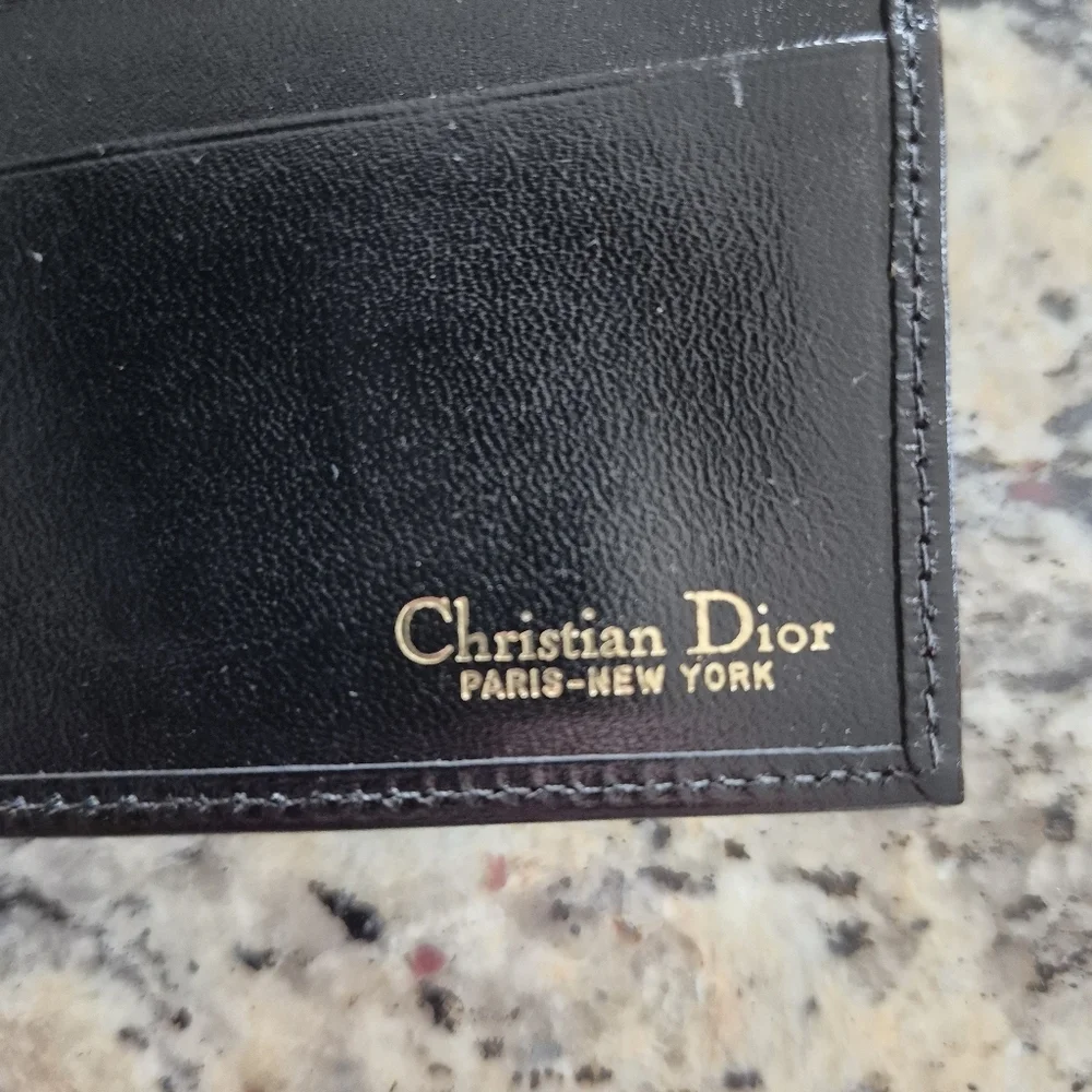 DIOR Vintage Black Leather Bi-Fold Wallet